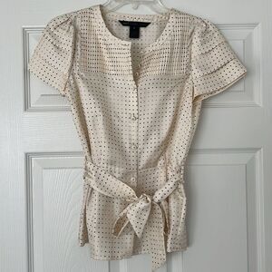 Marc By Marc Jacobs Cream Blouse with Black Dots